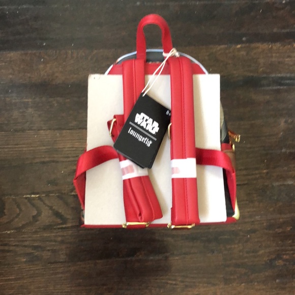 Loungefly star war scenes series phantom menace mini back pack burgundy NWT - Picture 10 of 10